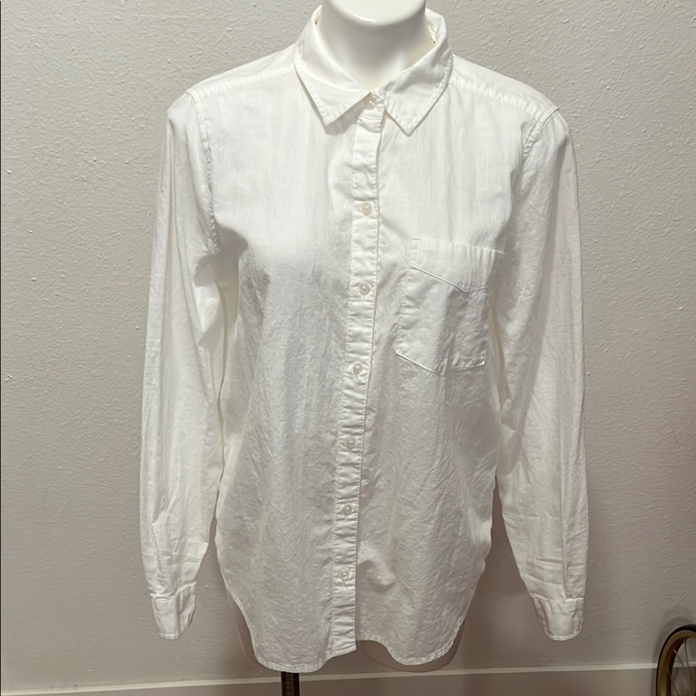 Goodthreads White Collared Button Down Shirt Sz M